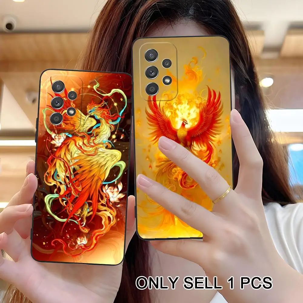 Luxury Phoenix Phone Case for Samsung Galaxy A57 56 55 54 53 52 51 37 36 35 34 33 32 31 5G Soft TPU Shockproof Cover