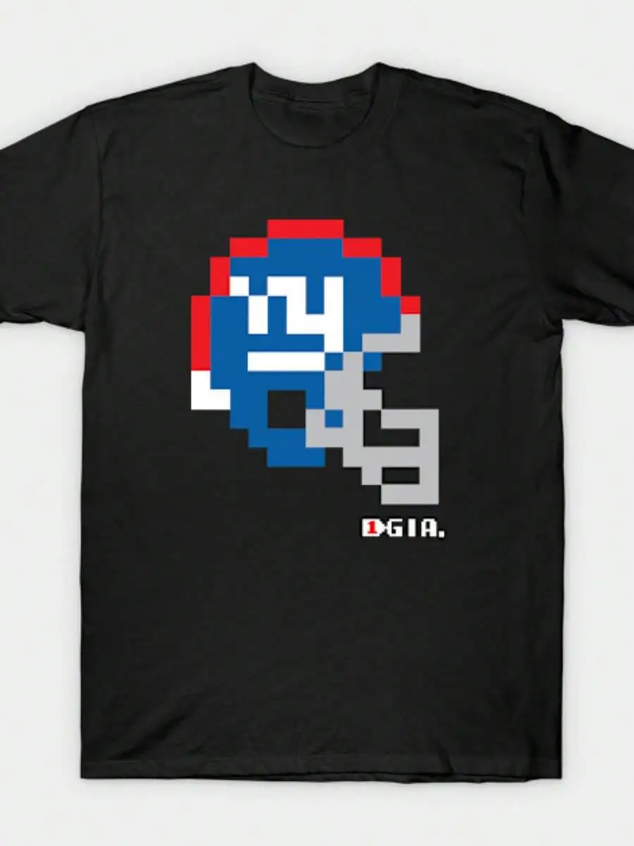 Giants Tecmo Bowl Helmet T-Shirt Cotton Printed Shirts