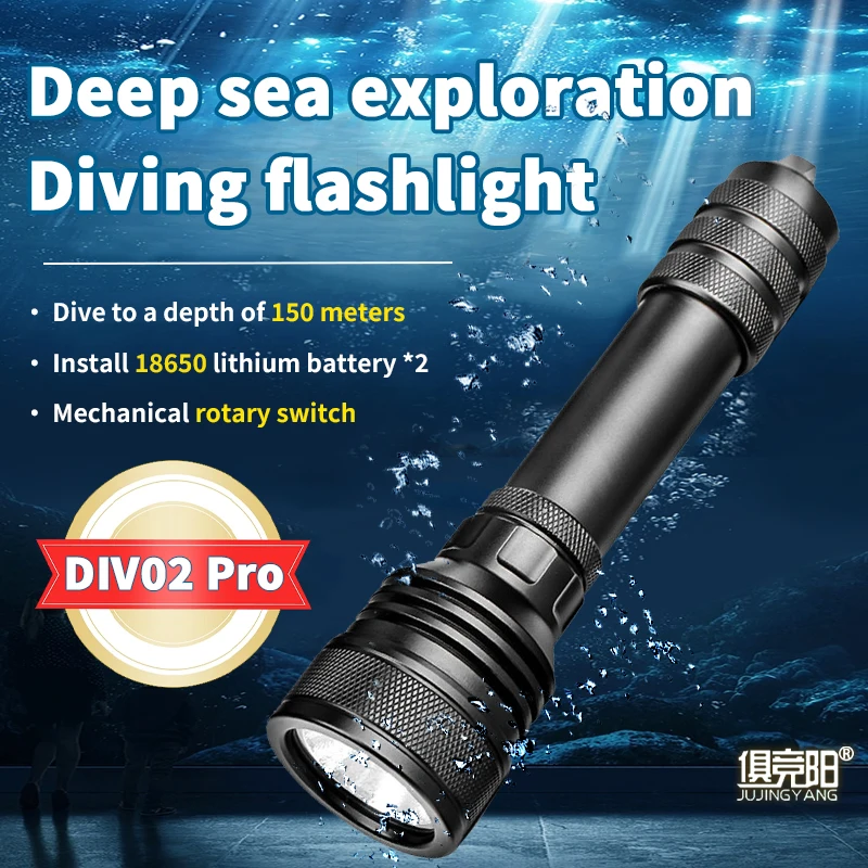 Super bright IPX8 waterproof strong light high quality LED aluminum alloy diving flashlight