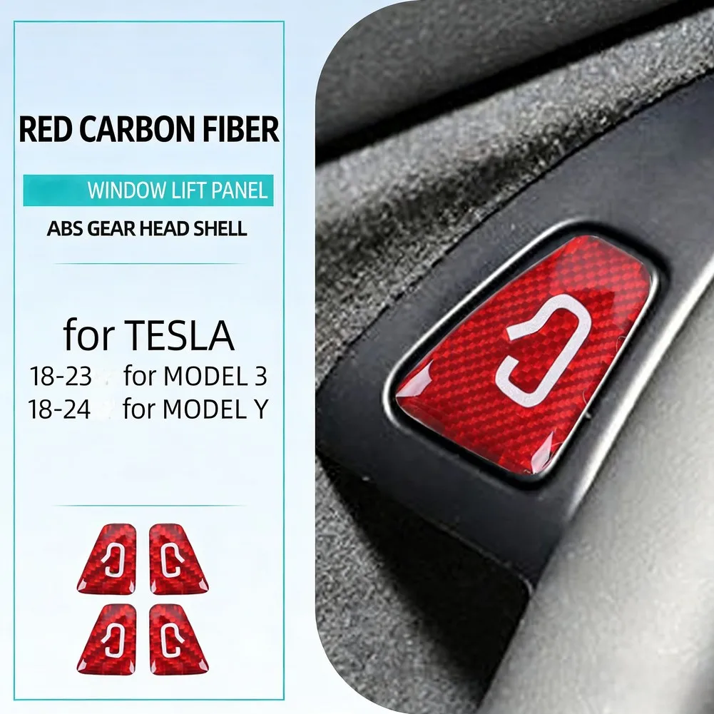 Switch Button Sticker Carbon Fiber Cover Carbon Fiber Texture Pre-applied Backing Precision 3D Scan Fit PU Glue Backing