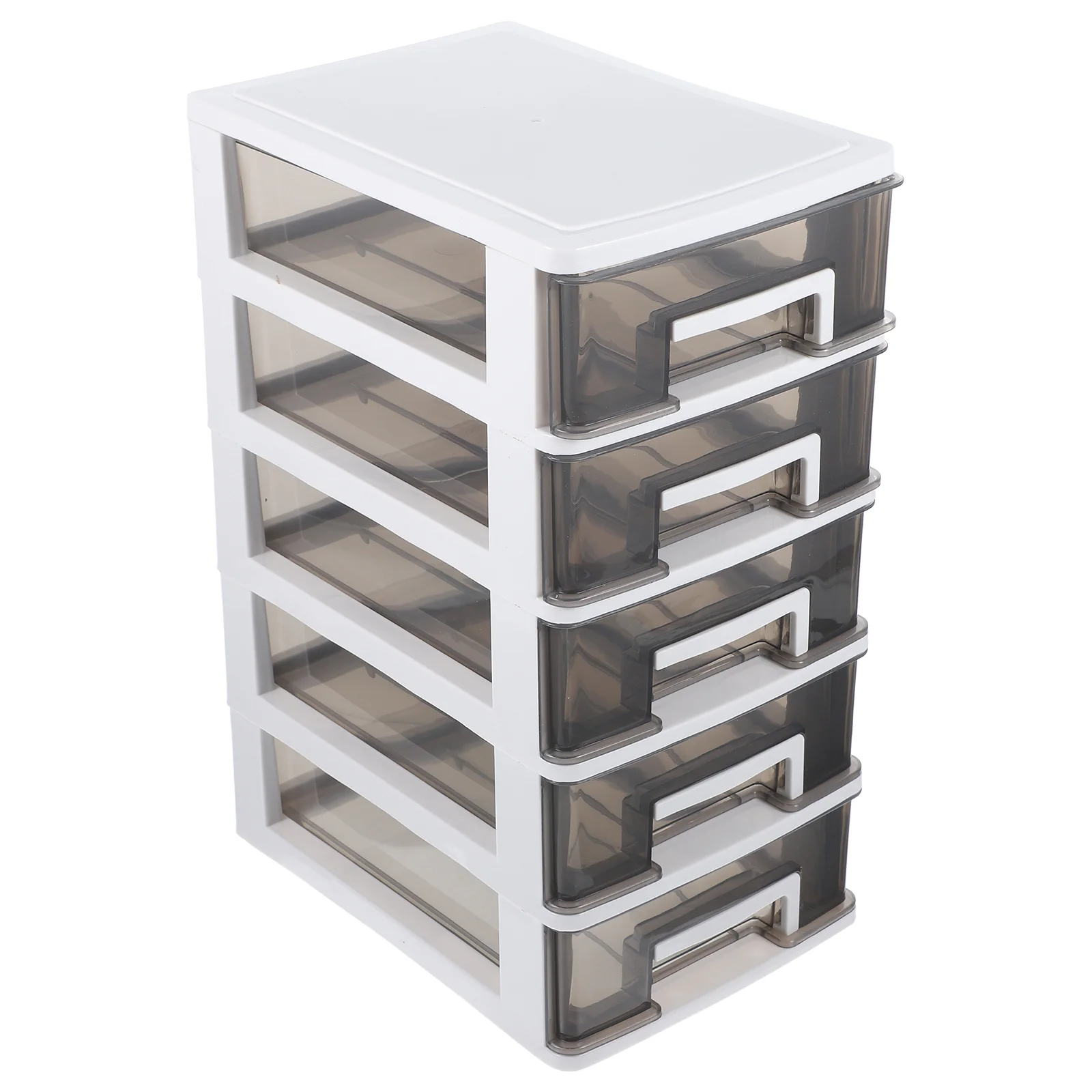 Drawer Storage Cabinet Desk Organizer Style Makeup Stationery with Cover Tabletop Case Pp Multi-function Plastic Office