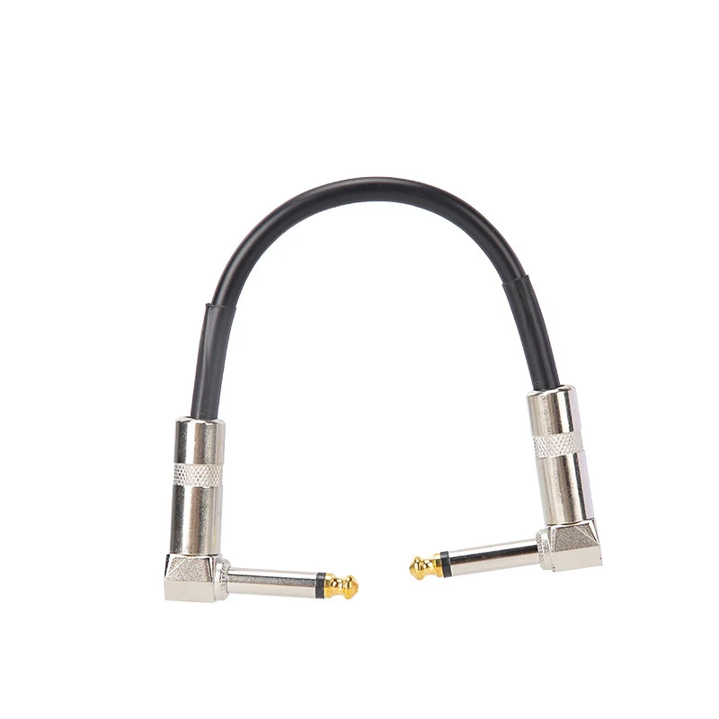 

15/30/50cm Guitar Effects Cable Pedal Patch Cord 6.35mm Right Angle Metal Head Electric Guitar Wire Durable Guitar Accessories