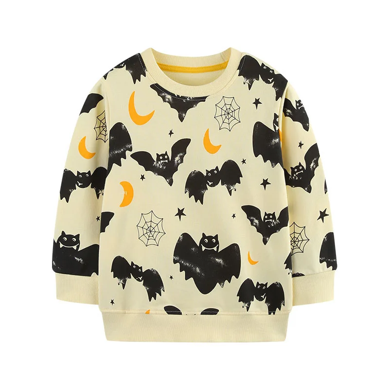 

Jumping Meters 2-7T Halloween Bats Cotton Boys Girls Sweatshirts Children's Sport Shirts Long Sleeve Kids Autumn Spring Clothes