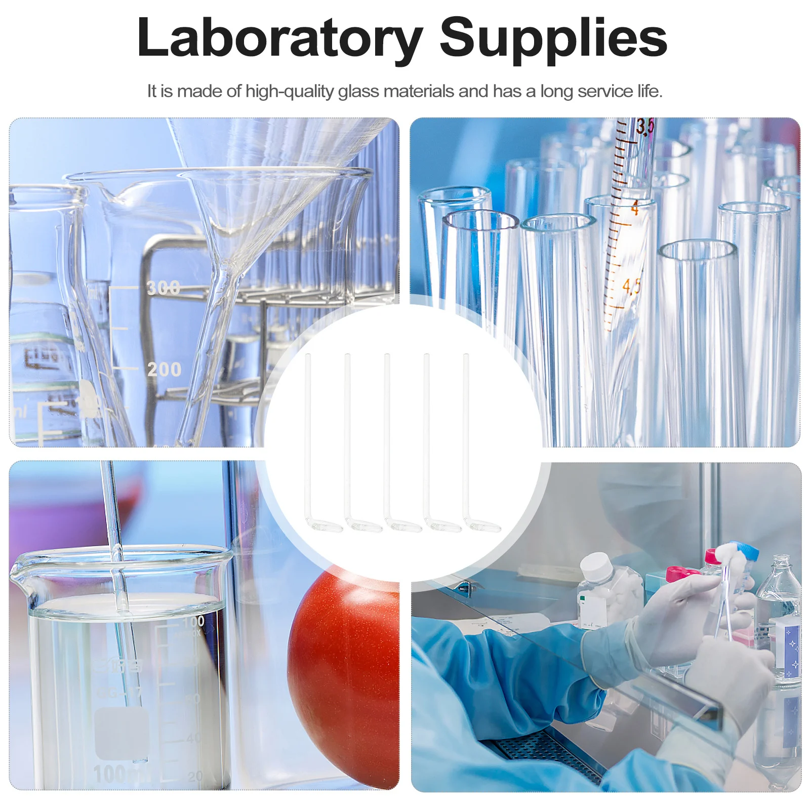 

5Pcs Glass Laboratory Cell Uniform Coating Work Exquisite Craftsmanship Practical Use Wide Spreading