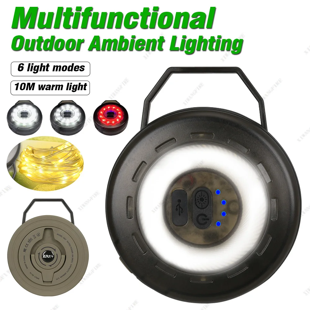 

New Outdoor Camping Ambient Light LED String Tent Camping String Light Handheld Decorative Tent String Light