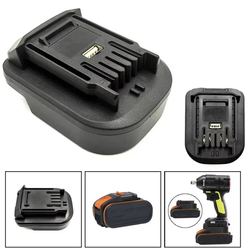 ZWINCKY Battery Adapter For Worx 20v Orange Small Foot Board Electric Conversion To Green Big Foot Board Battery Tools With USB