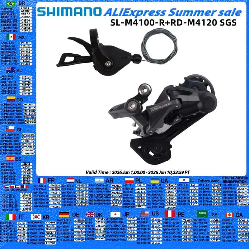 Shimano Deore M4100 Mini Groupset 2x10v/11v Shifter Lever RD-M4120 M5120 Long Cage Rear Derailleur For 10s Mountain Bike Set
