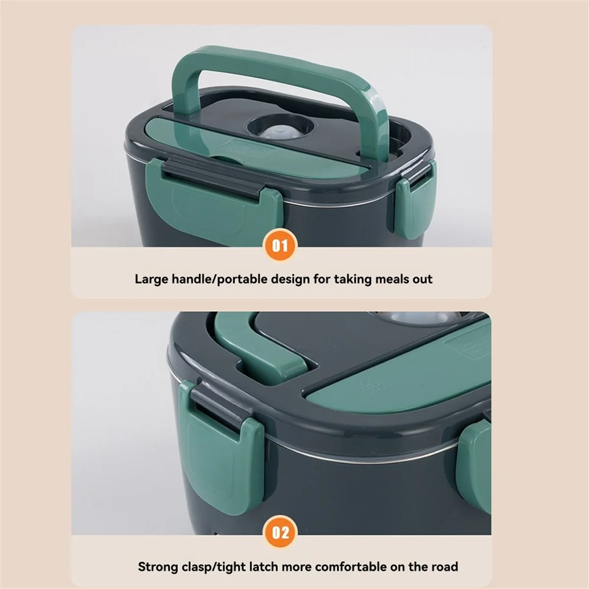 A62K 1.5 L صندوق غداء كهربي جهاز تسخين الطعام المحمولة سخان الطعام للسيارة أو المنزل مانعة للتسرب الغداء التدفئة الميكروويف الاتحاد الأوروبي التوصيل