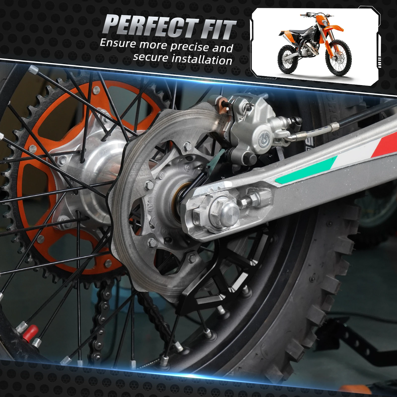 (EU-Lager) Für Husqvarna TE 300 FE 501 FE 450 350 250 150 TE TC TX FX 2014-2017 Hinterrad-Bremsscheibenschutzabdeckung FC 450 350 250 125 – Detail 7