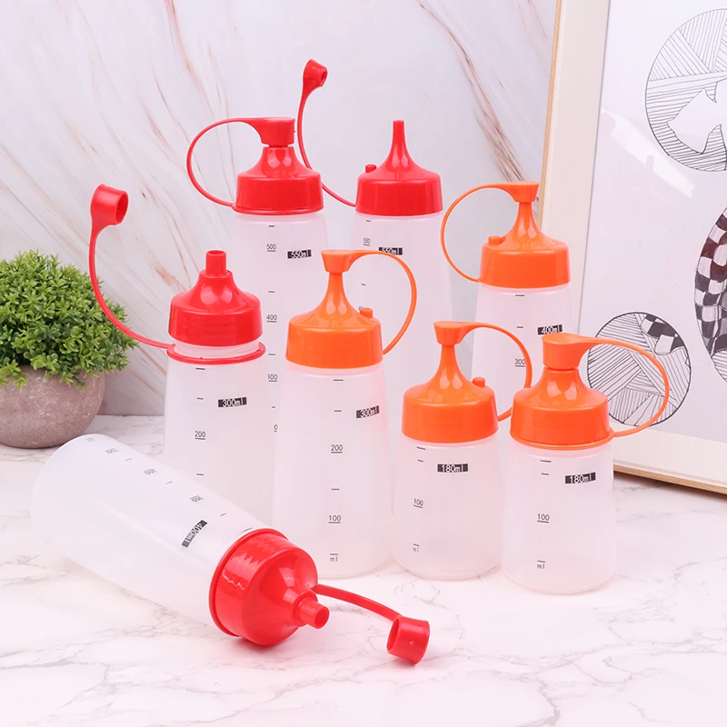 180/250/300/550ml Plastic Sauce Squeeze Bottle Olive Oil Bottles Kitchen Gadgets Kitchen Salad Sauce Squeeze Bottle Cook Tool