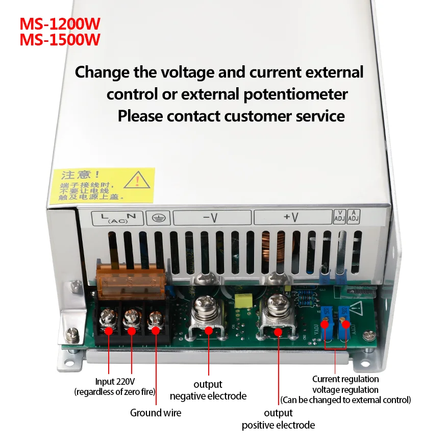 Imagem -03 - Industrial Smps Switching Power Supply Ajustável 1000w 1200w 1500w 012v 15v 24v 36v 48v 60v 72v 80v 110v 150v 220v ca para dc