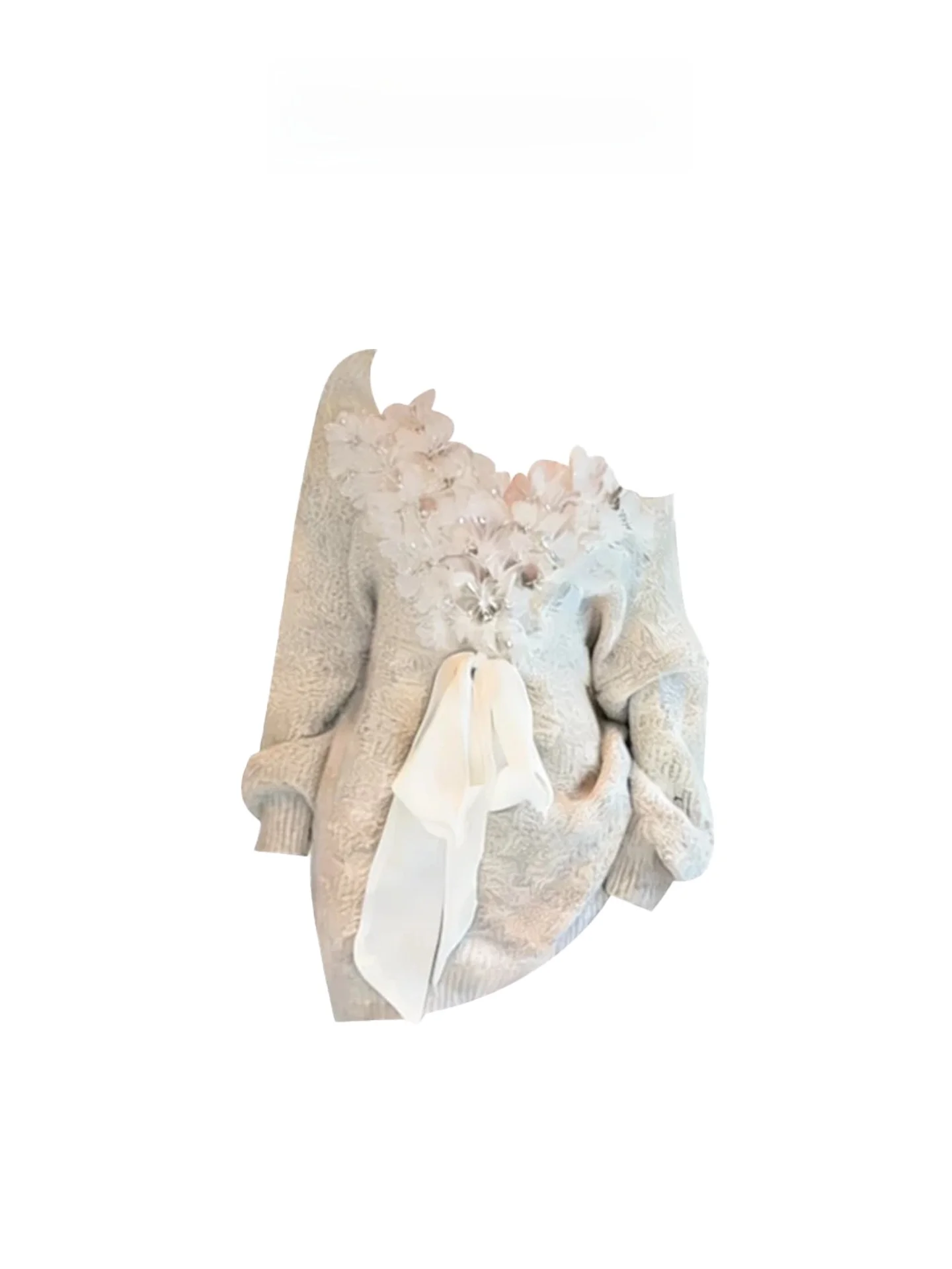 

HEZA вязаный свитер женский осенне-зимний Ele Sle с цветочным 3D-дизайном и узлом, большие размеры, мягкий нежный топ