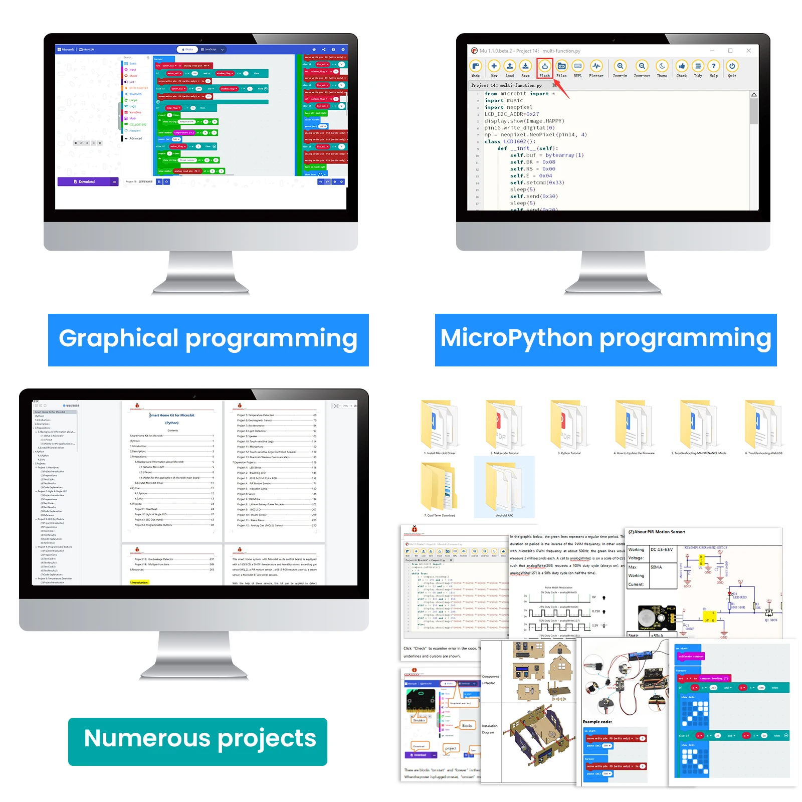 Keyestudio Microbit V2 Starter Kit  Smart Home Kit V2 for BBC Micro:Bit Starter Kit DIY STEM Python & Makecode Programming kit