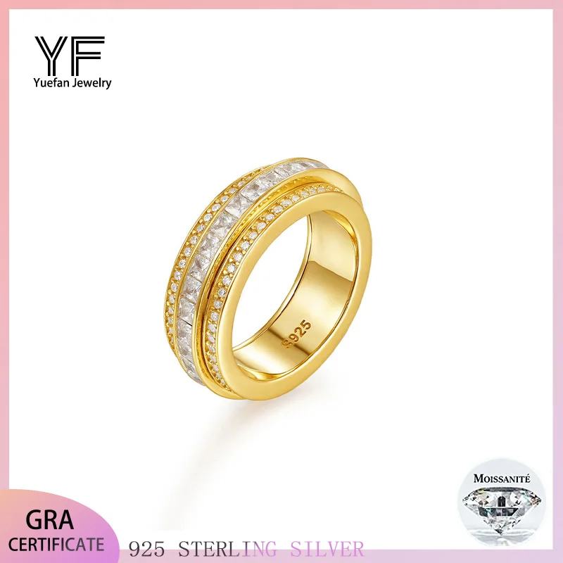 

Кольцо из стерлингового серебра 925 пробы с муассанитом 3 карата, ювелирные изделия для женщин с GRA для свадебной вечеринки, индивидуальный подарок на заказ, мужские кольца