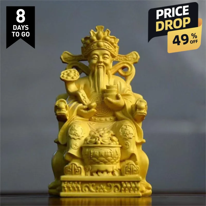 

Самшит Бог богатства фигурка украшение китайский Бог богатство домашняя комната офис богатство удача фэн-шуй декор деревянная статуя Будды