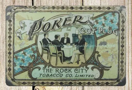 Poker Cut Plug Tobacco metal tin sign home interior restaurant