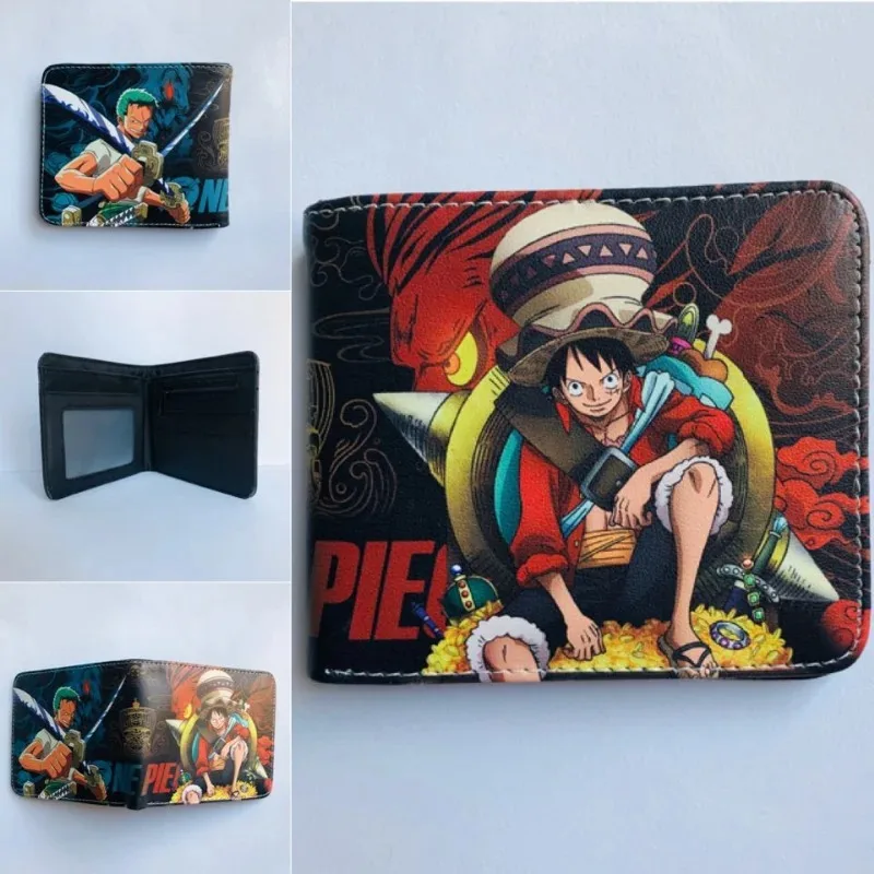 One Piece Wallet Luffy Coin Money Clips Roronoa Zoro Purse Cute Cartoon Figure Print Card Holders Piccolo Accessoeris Boys Gifts