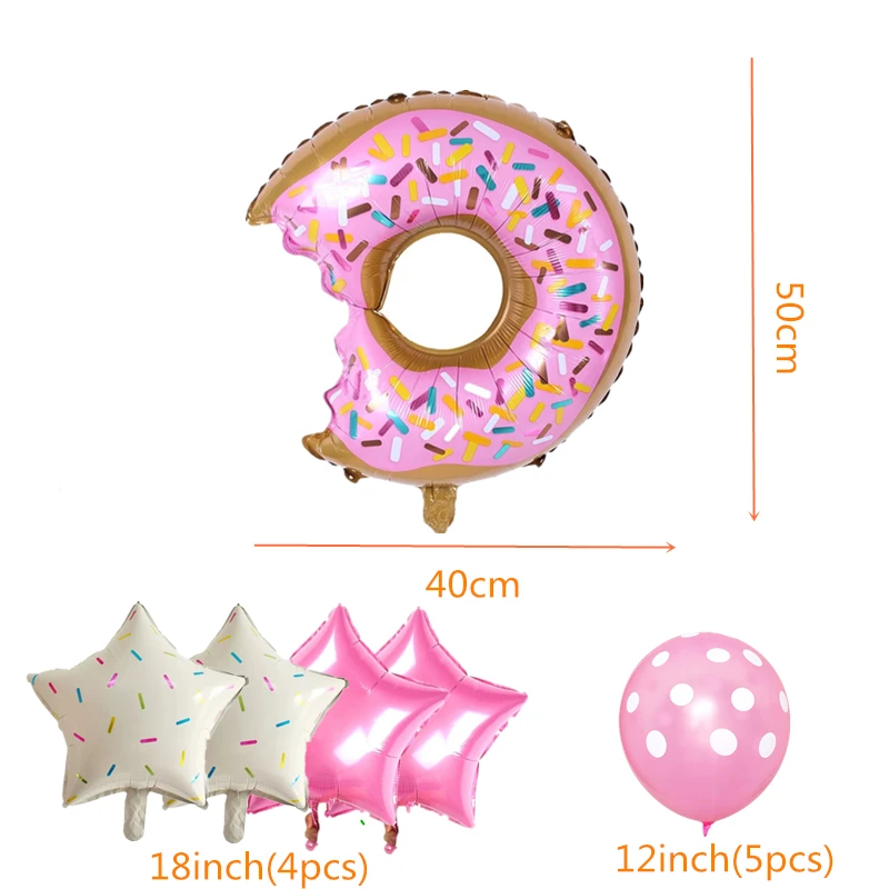 Donut Globos Foil Balloon Fruit Sweet Ice Cream Helium Balloons for Baby Shower Girl Birthday Party Wed Decoration Kids Toy Gift