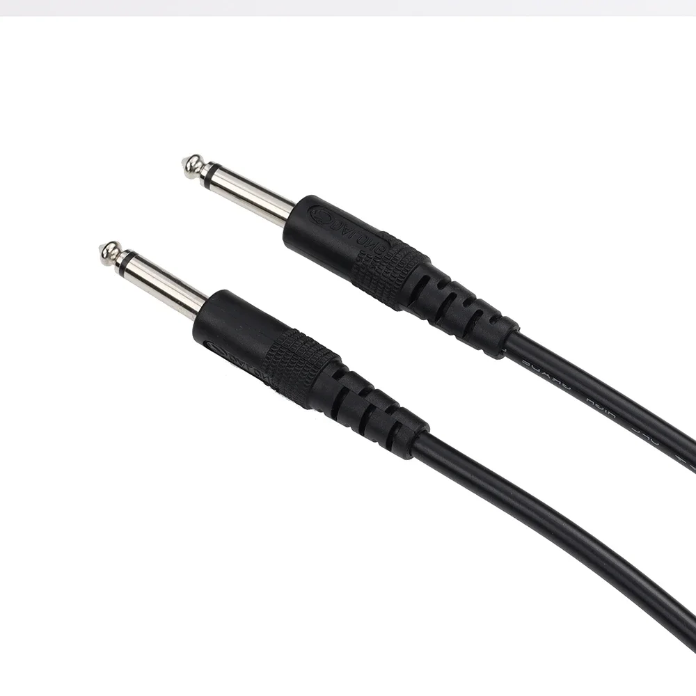 100 Uds 6,5 6,35mm a 6,35mm Jack Mono conector de Cable auxiliar para altavoz de guitarra mezclador de Audio DJ Cables de Cable de señal