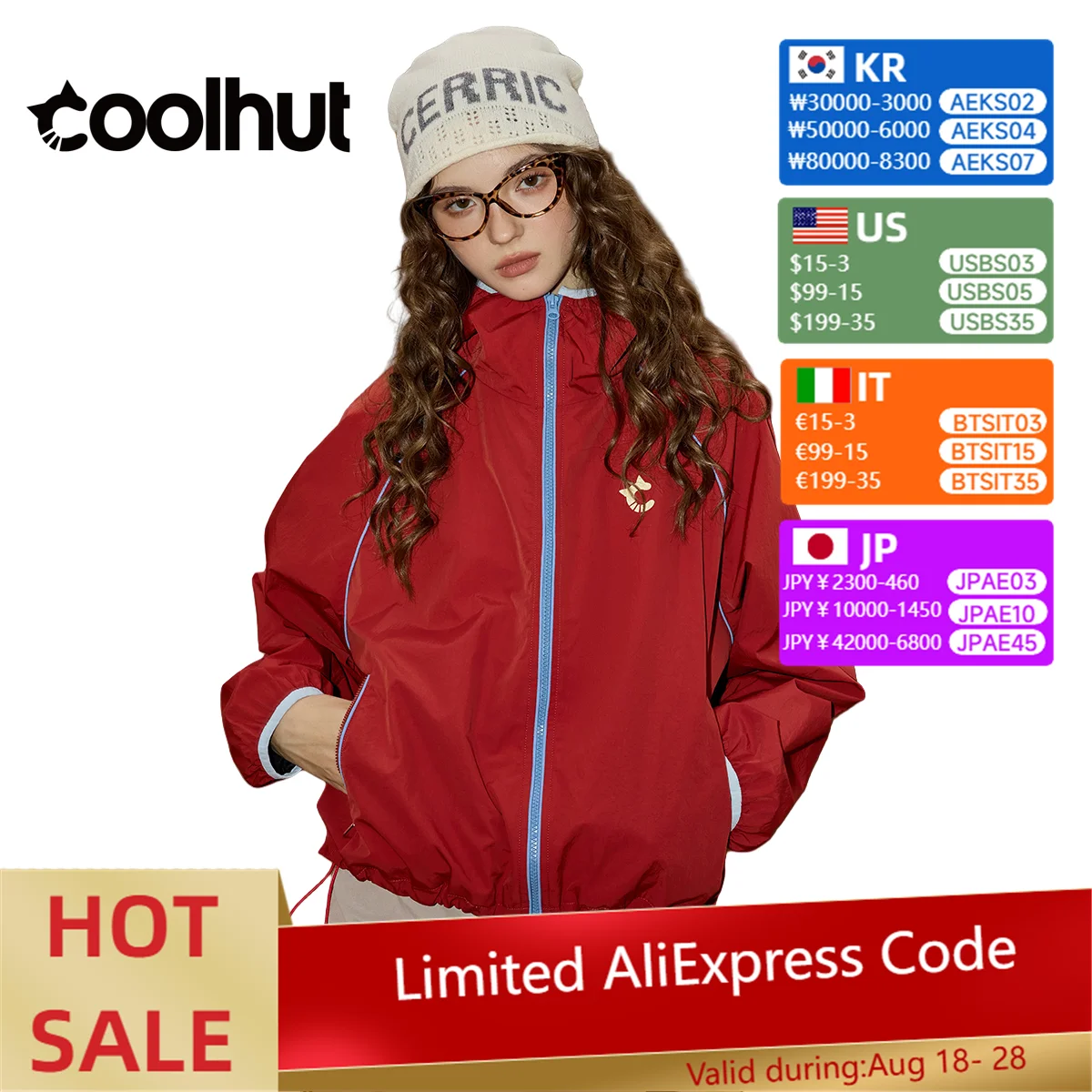 

COOLHUT 2025 Новое поступление, женская куртка с капюшоном и цветными блоками, повседневная укороченная куртка-пуховик свободного покроя, спортивная утягивающая осенняя верхняя одежда