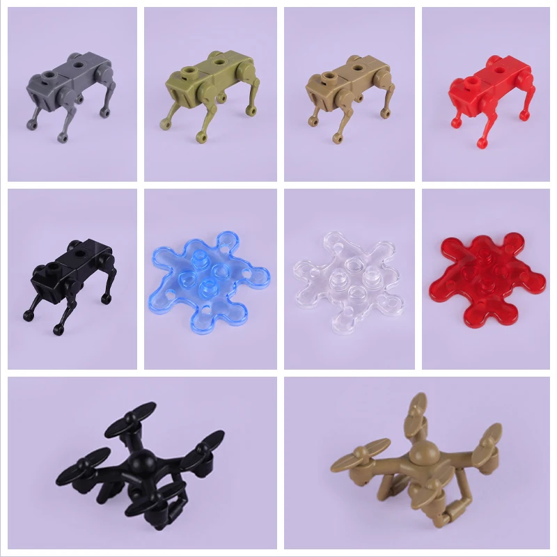 MOC City militaire guerre SWAT Drone Robot chien blocs de construction mécanique loup armée Forces spéciales UAV liquide accessoires briques jouet