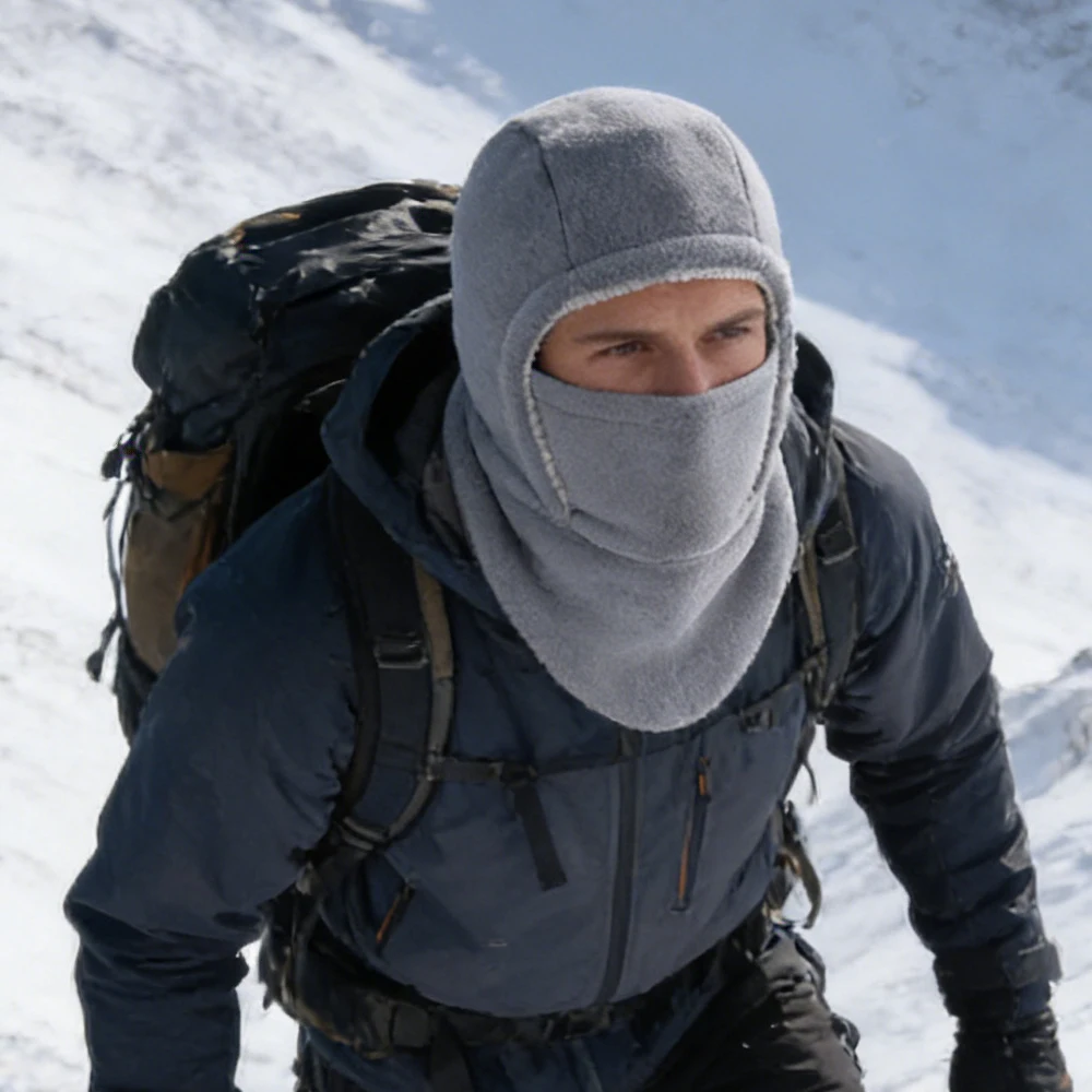 

Зимняя теплая флисовая шапка-балаклава, полнолицевая маска, лыжная маска для рыбалки, пешего туризма, ветрозащитный велосипедный головной убор, уличный утеплитель для шеи