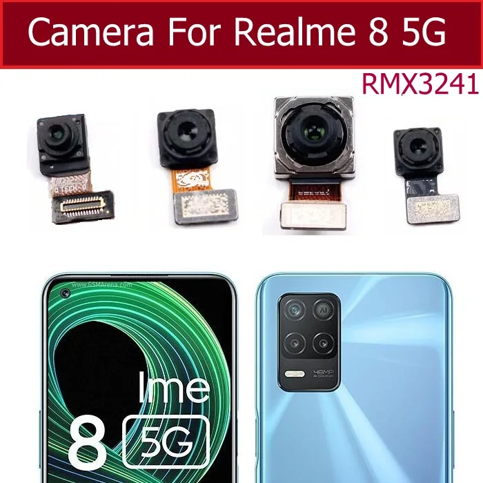 For Realme 8 8S 8Pro 4G 5G Front Back Camera Module Front Selfie Rear Main Camera Flex Cable Spare Parts