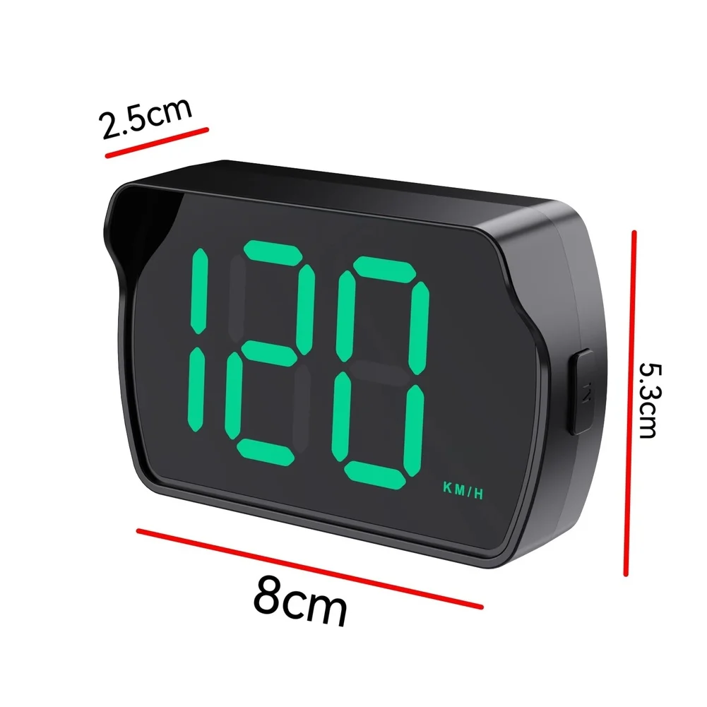 Compact Head-Up Display HUD for Passenger Vehicles Featuring Switchable KMH and MPH Speed Readings and Low Power Use