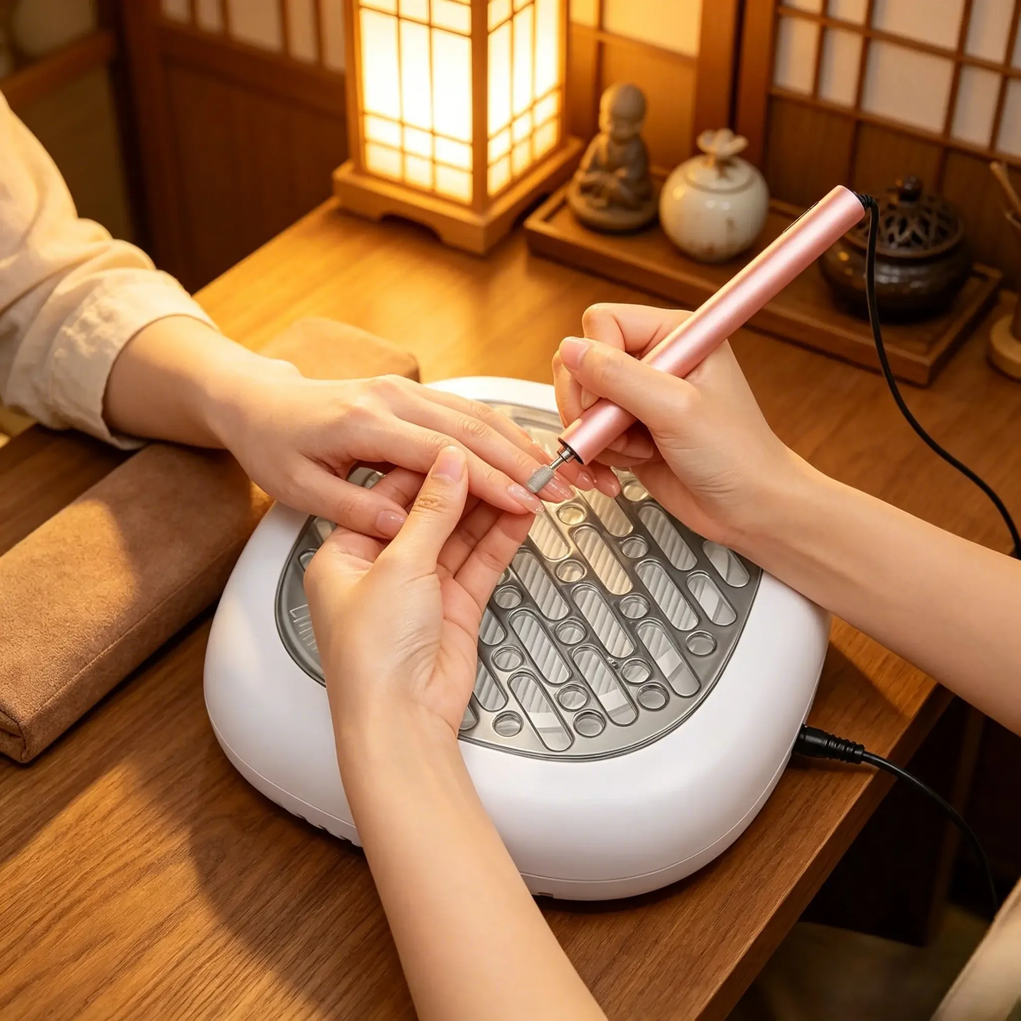 

130W Brushless Nail Dust Collector, High Suction Manicure Dust Extractor with 2 Replacement Filters
