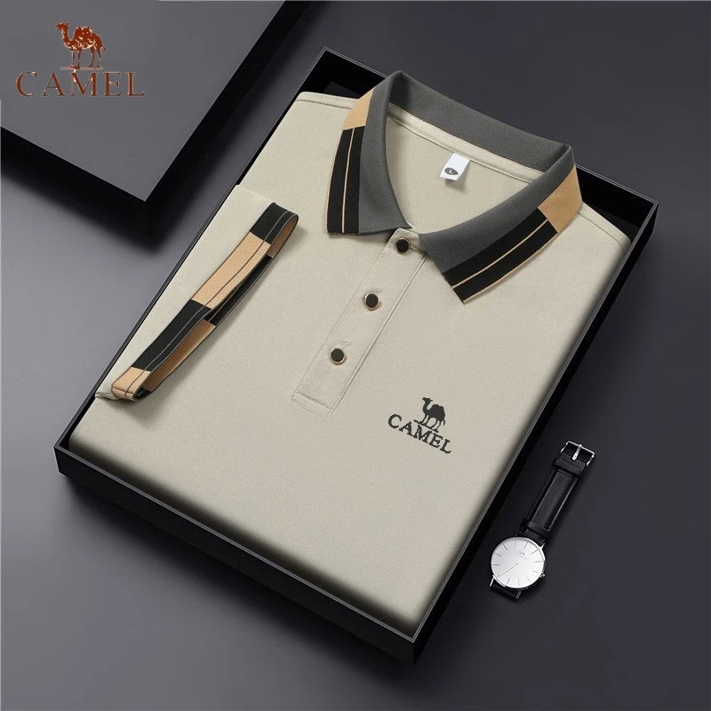 

CAMEL new men's high-quality short sleeved polo shirt for summer fashion, casual, sweat absorbing, breathable and cool top