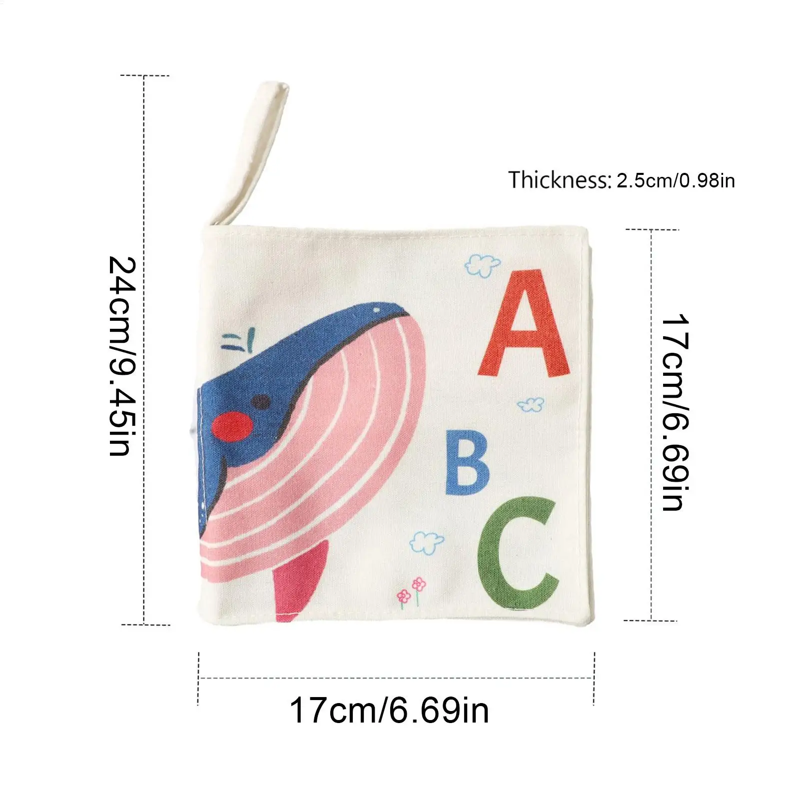 Doekboek voor peuter Alfabet Dier Cognitief Vroeg educatief Zacht boek Babyboek Speelgoed Doek Crinkle Boeken voor baby