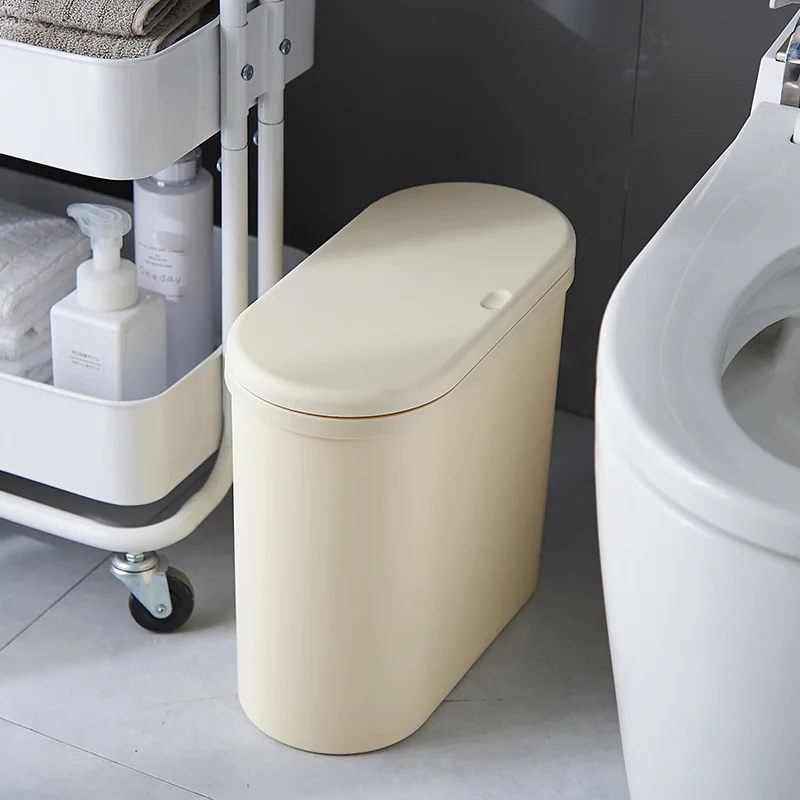 

Camellia crack trash can toilet bathroom kitchen living room with lid home bedroom narrow small paper basket press type