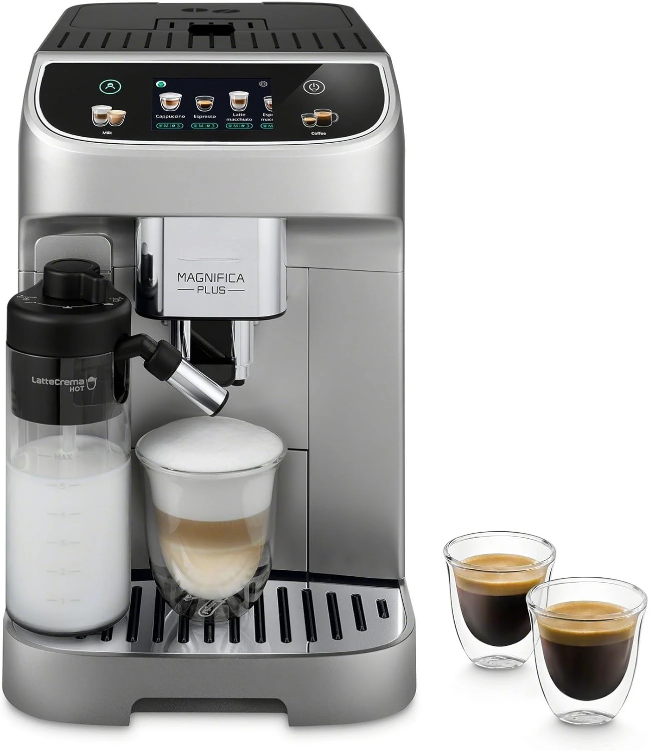 Fully Automatic Espresso Machine with Automatic Milk Frother for 18+ One Touch Recipes, Built-in Grinder