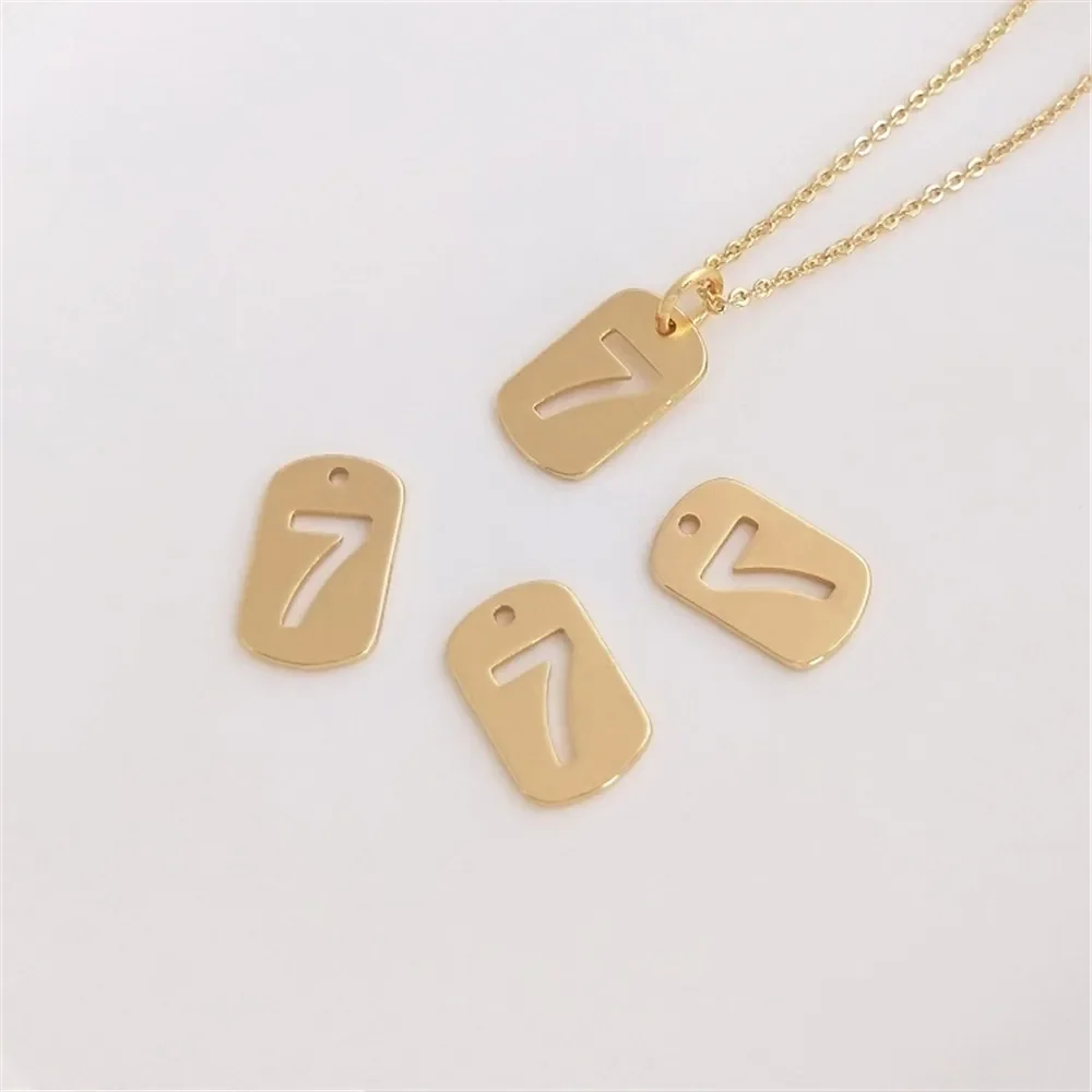 

14K Gold Plated Small lucky7 digital brand lucky7 pendant diy bracelet necklace clavicle chain pendant