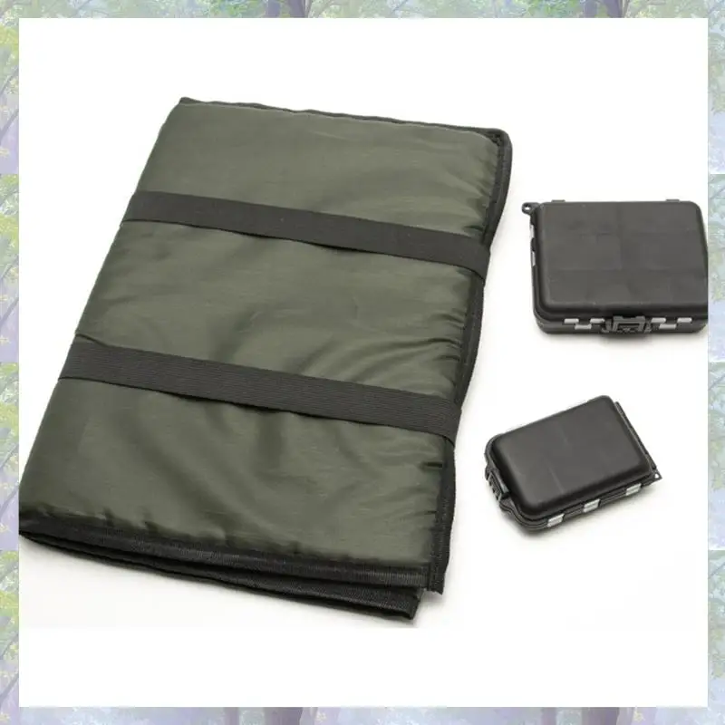 Neue Ankunft Karpfen Angeln Schnelle Fisch Klapp Aushaken Matte + Angeln Fait Lagerung Box Set Faltbare Karpfen Angeln Matte Kits