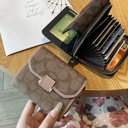 Luxury Designer Leather Wallet Women's Multiple Card And Photo Slots With Zipper Pouch High-End Short Wallet