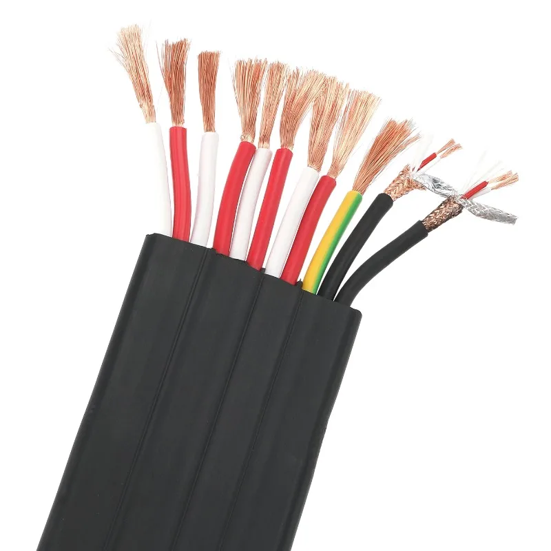 Material de núcleo sólido resistente ao desgaste sólido cabo de controle dmx512 cabo plano composto multi-core 2.5mm2 cabo de alimentação teatro