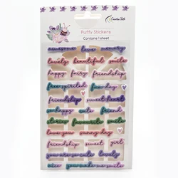 Creative Path Macaron Color Puffy Scrapbooking Mini Deco Stickers Good Fortune Love Small Stickers For Laptop Journaling Planner