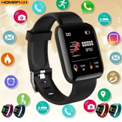 Reloj inteligente multifunción para hombres, mujeres y niños, recordatorio de mensajes, Control de música, calorías deportivas, reloj inteligente D13, reloj despertador 116Plus