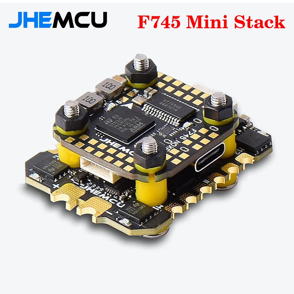 JHEMCU F745 Mini Flight Controller Stack ICM42688P F745 NOXE FC 16MB Black Box W/ AM32 60A 4in1 ESC 3-6S for RC FPV Drone Parts