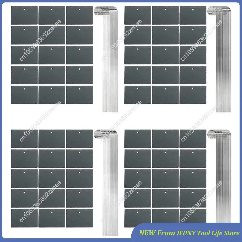 Slate Plant Labels Garden Plant Markers Labels Greenhouse Accessories Garden Stakes, 60PCS New