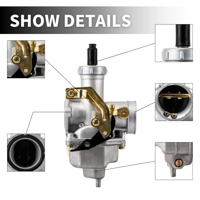 PZ27 27MM Carburetor for 4 Stroke CG125 CG150 Motorcycle 140cc -160cc Dirt Pit Bike TXM155 ATC200X ATV Hand Cable Lever Choke