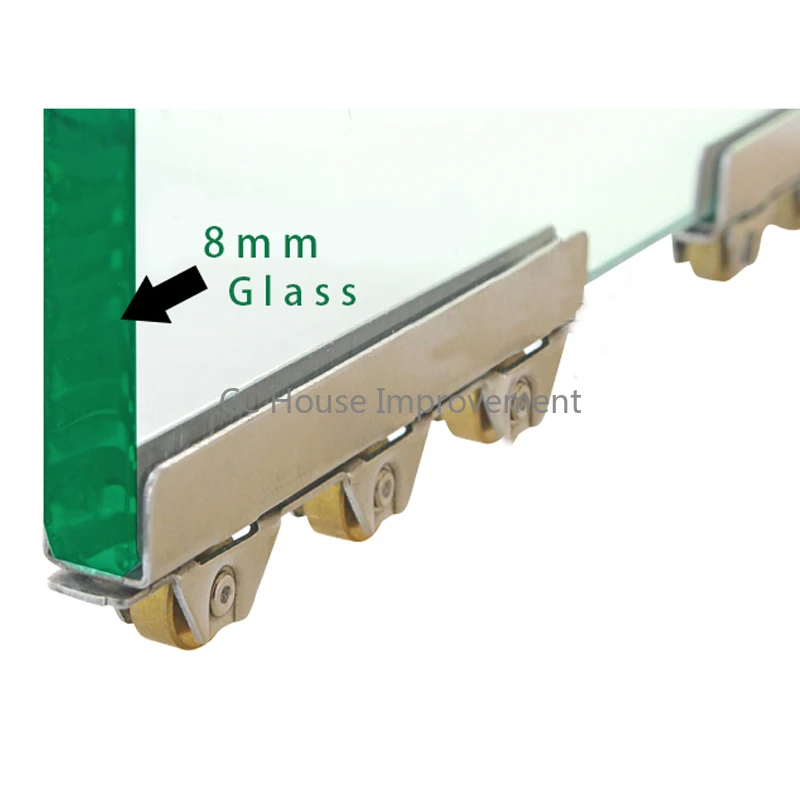 8mm/10mm Glass Sliding Door Roller Clamp Stainless Steel Wheel Pulley Rollers For Bathroom Door Shop Wine Cabinet
