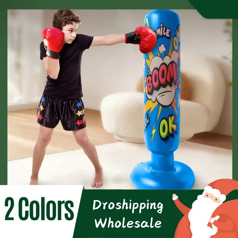 1.25M Inflatable Boxing Punching Bag for Adult Children Boxing Equipment Sandbag BoxingTraining Column Target Stress Relief