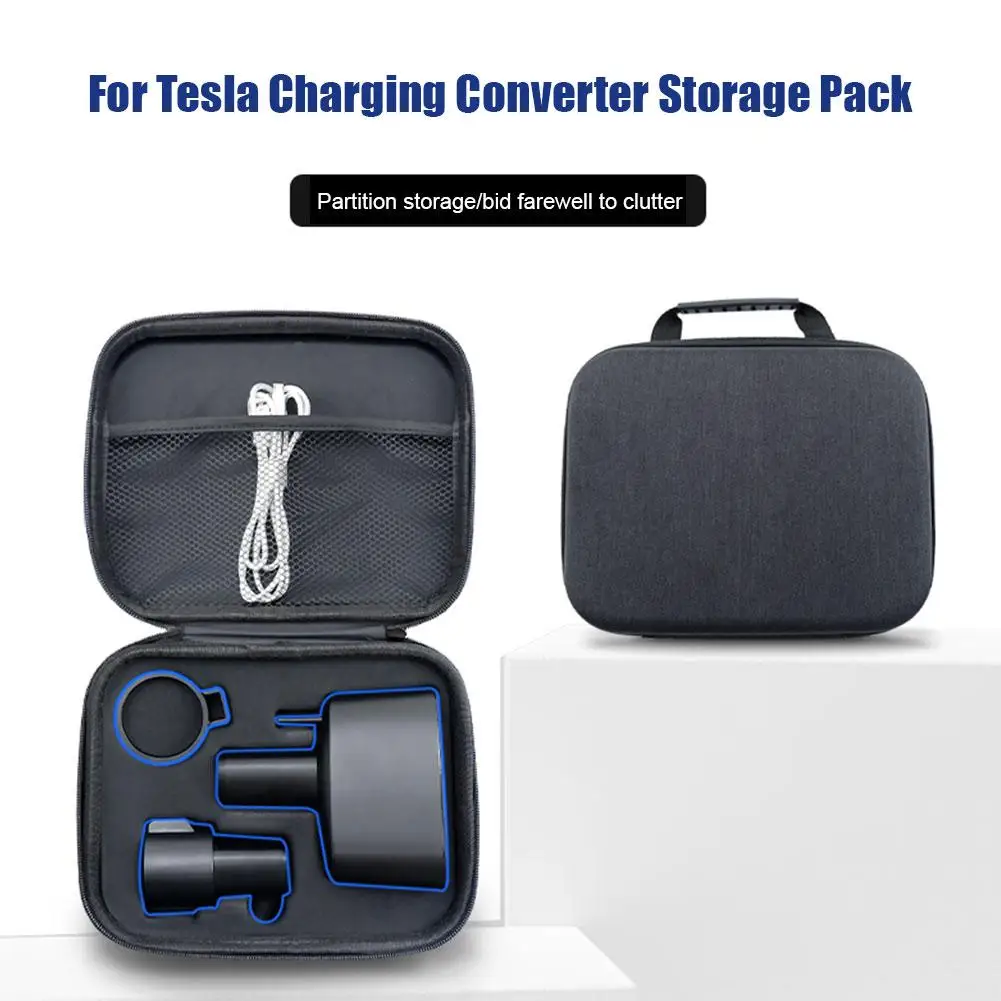 Per Tesla CCS1 J1772 borsa di immagazzinaggio dell\'adattatore del caricatore comoda custodia da viaggio per la ricarica dell\'auto elettrica scatola