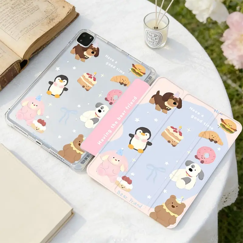 Pencil Slot Funda Case For Samsung S10 S9 12.4 inch Samsung Tab S7 S8 S9 11 Tab A11 A9 8.7" Plus 11" A8 Tab S6 Lite 10.4 inch