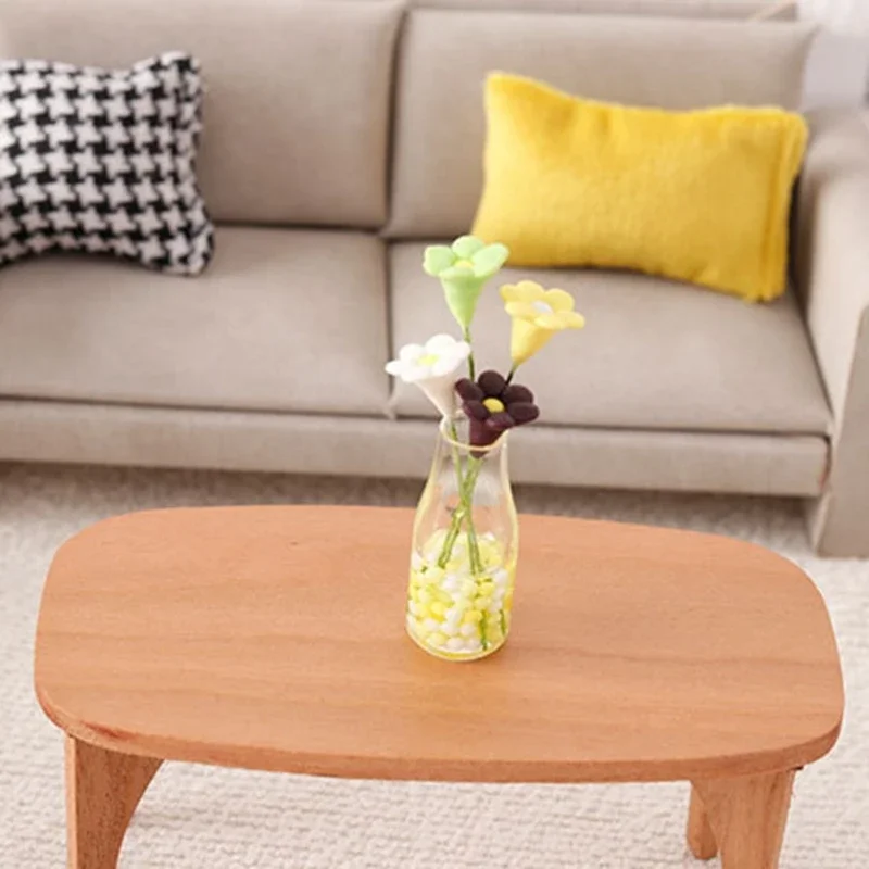 アンティークドールハウスコーヒーテーブル1/12スケールモデル置物ミニチュア家具子供用ごっこ遊び活動シーン装飾15UB