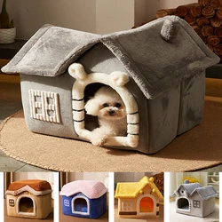 Foldable Dog House Kennel Bed Mat For Small Medium Dogs Cats Winter Warm Cat bed Nest Pet Products Basket Pets Puppy Cave Sofa