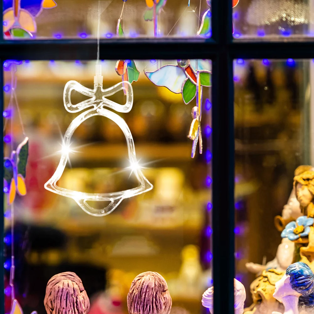 10 مصابيح نافذة معلقة LED مع كوب شفط تعمل في الأماكن المغلقة لتزيين حفلات عيد الميلاد وإضاءة سلسلة خرافية ساطعة