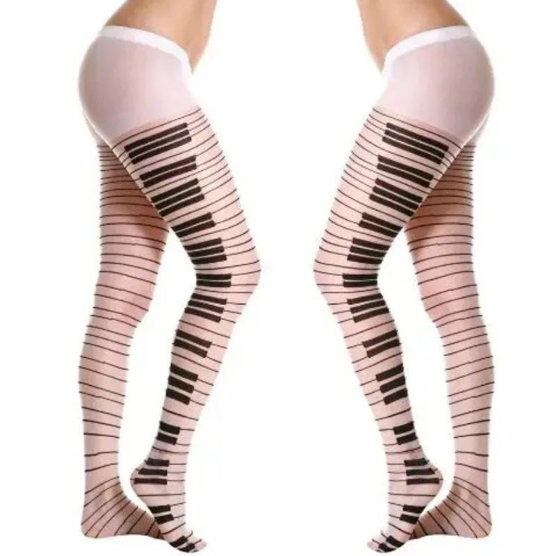 المرأة مثير جوارب البيانو الإناث أسود أبيض الفخذ العليا الجورب رقيقة جدا شفافة جوارب طويلة حجم الحرة